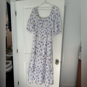 LoveShackFancy Blue Floral Maxi Dress